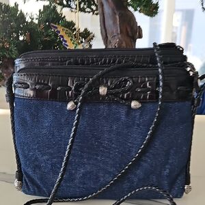Brighton Black and Blue Crossbody Bag